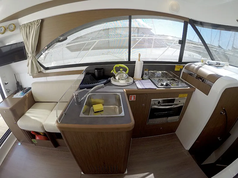 Galley of Capricorn, a Beneteau Antares 36 motor yacht at Grad Šibenik, Croatia
