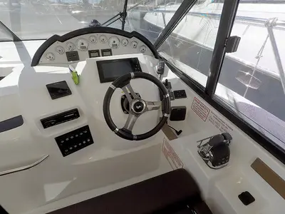 Cockpit of Capricorn, a Beneteau Antares 36 motor yacht at Grad Šibenik, Croatia