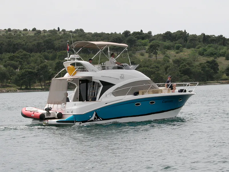 Exterior view of Capricorn, a Beneteau Antares 36 motor yacht at Grad Šibenik, Croatia