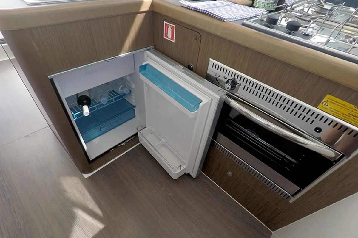 Galley of Capricorn, a Beneteau Antares 36 motor yacht at Grad Šibenik, Croatia