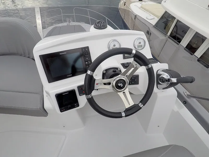 Cockpit of Capricorn, a Beneteau Antares 36 motor yacht at Grad Šibenik, Croatia