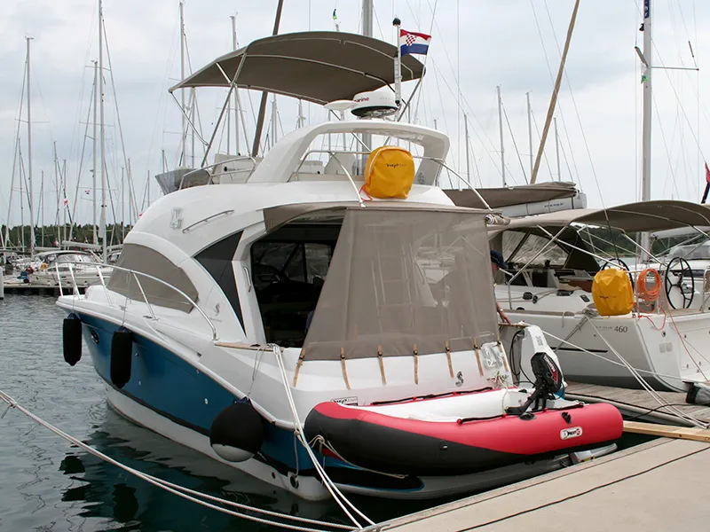 Exterior view of Capricorn, a Beneteau Antares 36 motor yacht at Grad Šibenik, Croatia