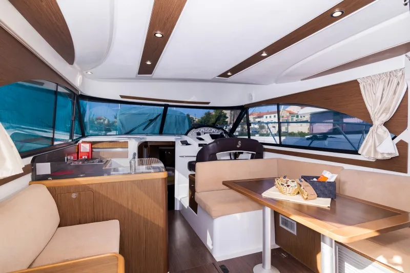 Salon of Capricorn, a Beneteau Antares 36 motor yacht at Grad Šibenik, Croatia