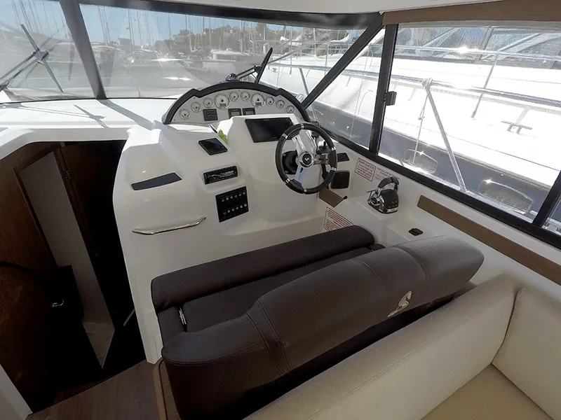Cockpit of Capricorn, a Beneteau Antares 36 motor yacht at Grad Šibenik, Croatia