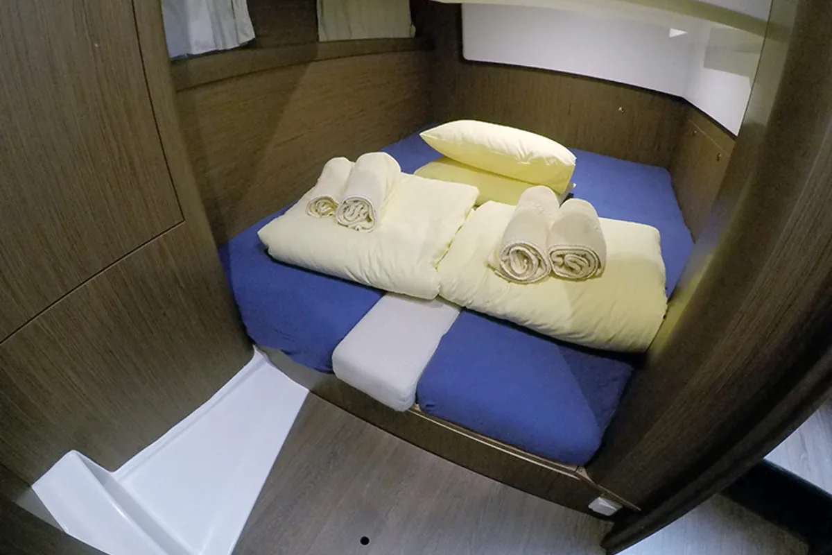 Cabin on Capricorn, a Beneteau Antares 36 motor yacht at Grad Šibenik, Croatia