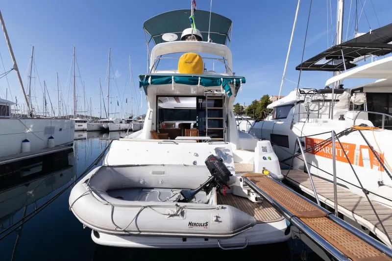 Exterior view of Capricorn, a Beneteau Antares 36 motor yacht at Grad Šibenik, Croatia