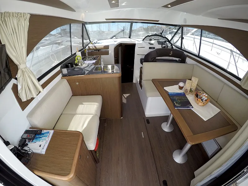 Salon of Capricorn, a Beneteau Antares 36 motor yacht at Grad Šibenik, Croatia