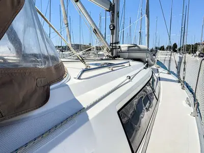 Deck of Astravi, a Bavaria Cruiser 37 sailboat at Grad Pula, Croatia