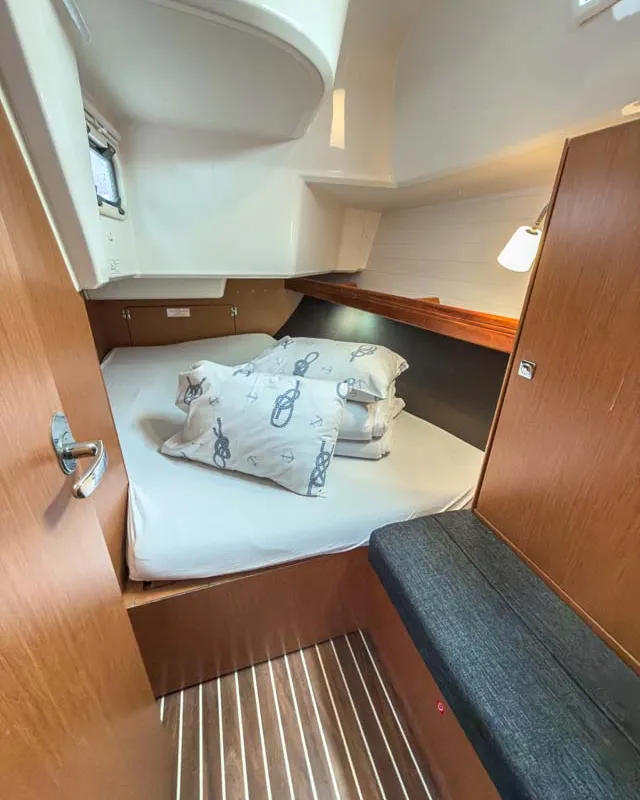 Cabin on Astravi, a Bavaria Cruiser 37 sailboat at Grad Pula, Croatia