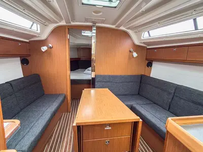 Salon of Astravi, a Bavaria Cruiser 37 sailboat at Grad Pula, Croatia