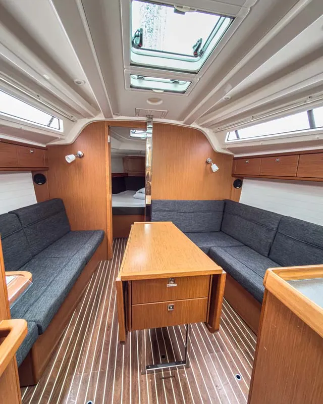 Salon of Astravi, a Bavaria Cruiser 37 sailboat at Grad Pula, Croatia
