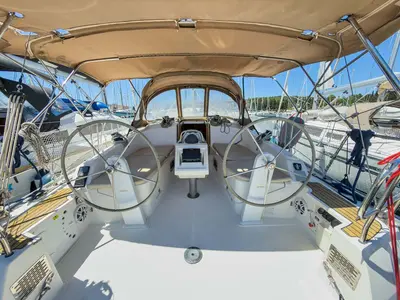 Cockpit of Astravi, a Bavaria Cruiser 37 sailboat at Grad Pula, Croatia