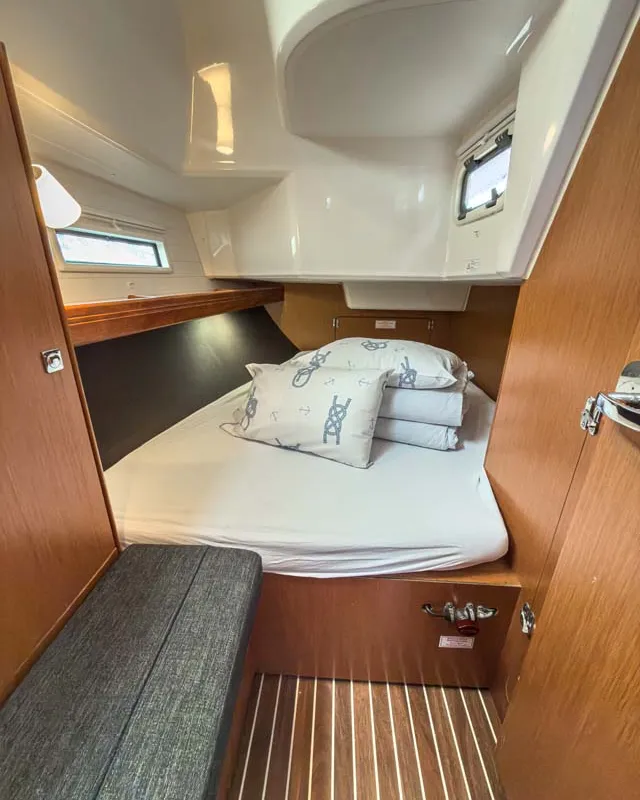 Cabin on Astravi, a Bavaria Cruiser 37 sailboat at Grad Pula, Croatia