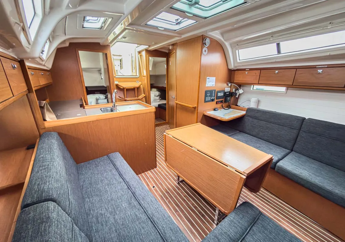 Salon of Astravi, a Bavaria Cruiser 37 sailboat at Grad Pula, Croatia