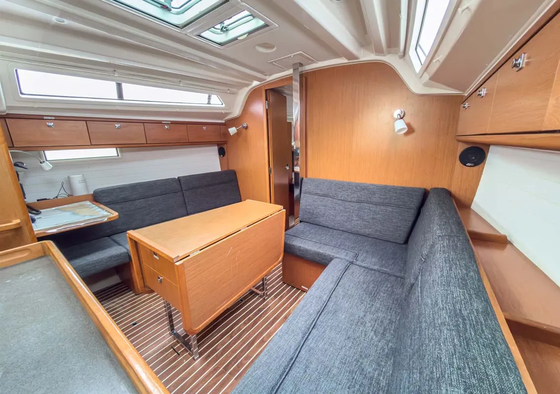 Salon of Astravi, a Bavaria Cruiser 37 sailboat at Grad Pula, Croatia