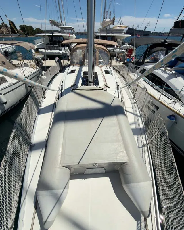 Deck of Astravi, a Bavaria Cruiser 37 sailboat at Grad Pula, Croatia