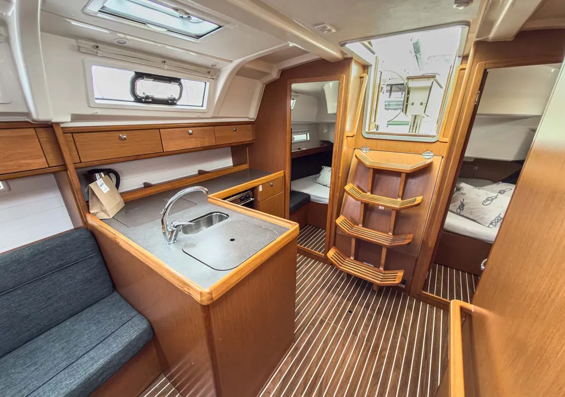 Galley of Astravi, a Bavaria Cruiser 37 sailboat at Grad Pula, Croatia