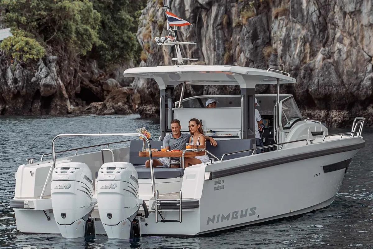 Mija, a Nimbus T11 motorboat at Ko Kaeo, Thailand