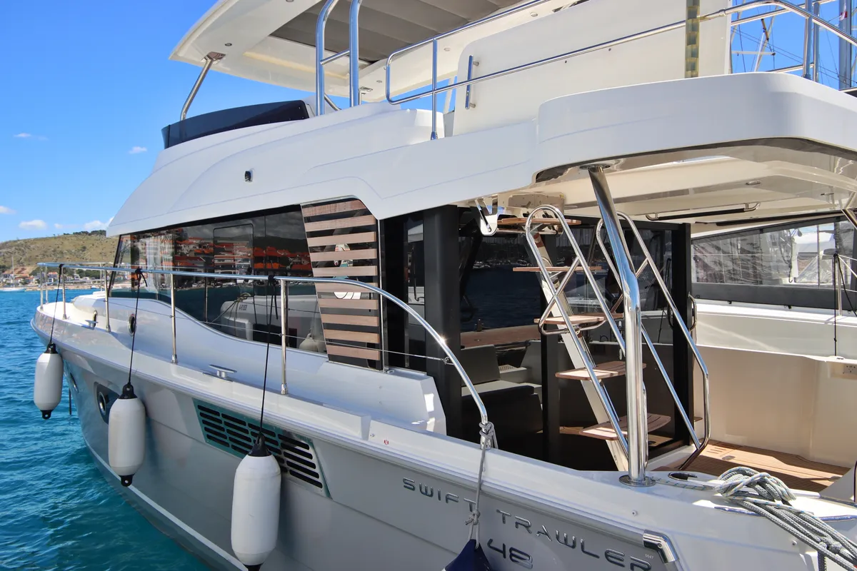 Nereide, a Beneteau Swift Trawler 48 motor yacht at Općina Rogoznica, Croatia