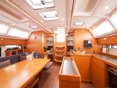 Galley of Sail Vega, a Bavaria Cruiser 46 sailboat at Fethiye, Turkey