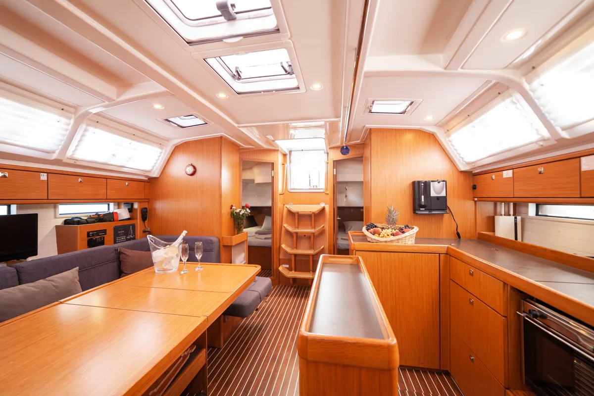 Galley of Sail Vega, a Bavaria Cruiser 46 sailboat at Fethiye, Turkey