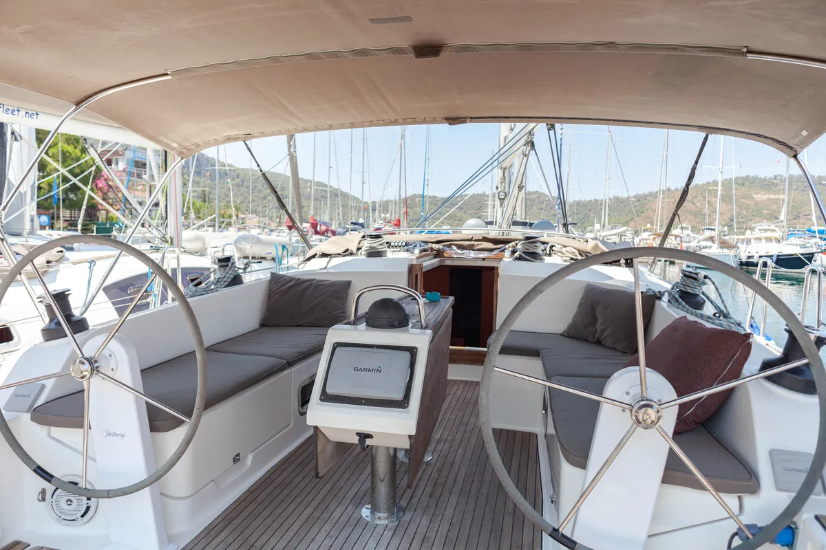 Sail Vega, a Bavaria Cruiser 46 sailboat at Fethiye, Turkey