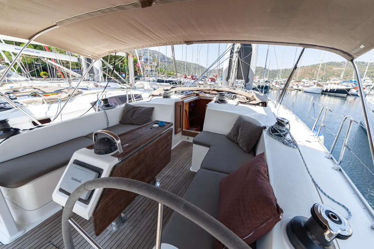 Sail Vega, a Bavaria Cruiser 46 sailboat at Fethiye, Turkey