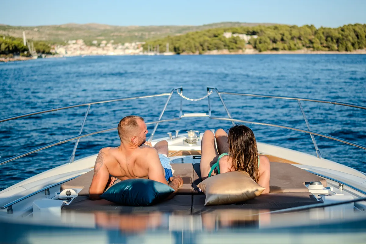 Darling Barbara, a Cranchi 56 ST motor yacht at Općina Milna, Croatia