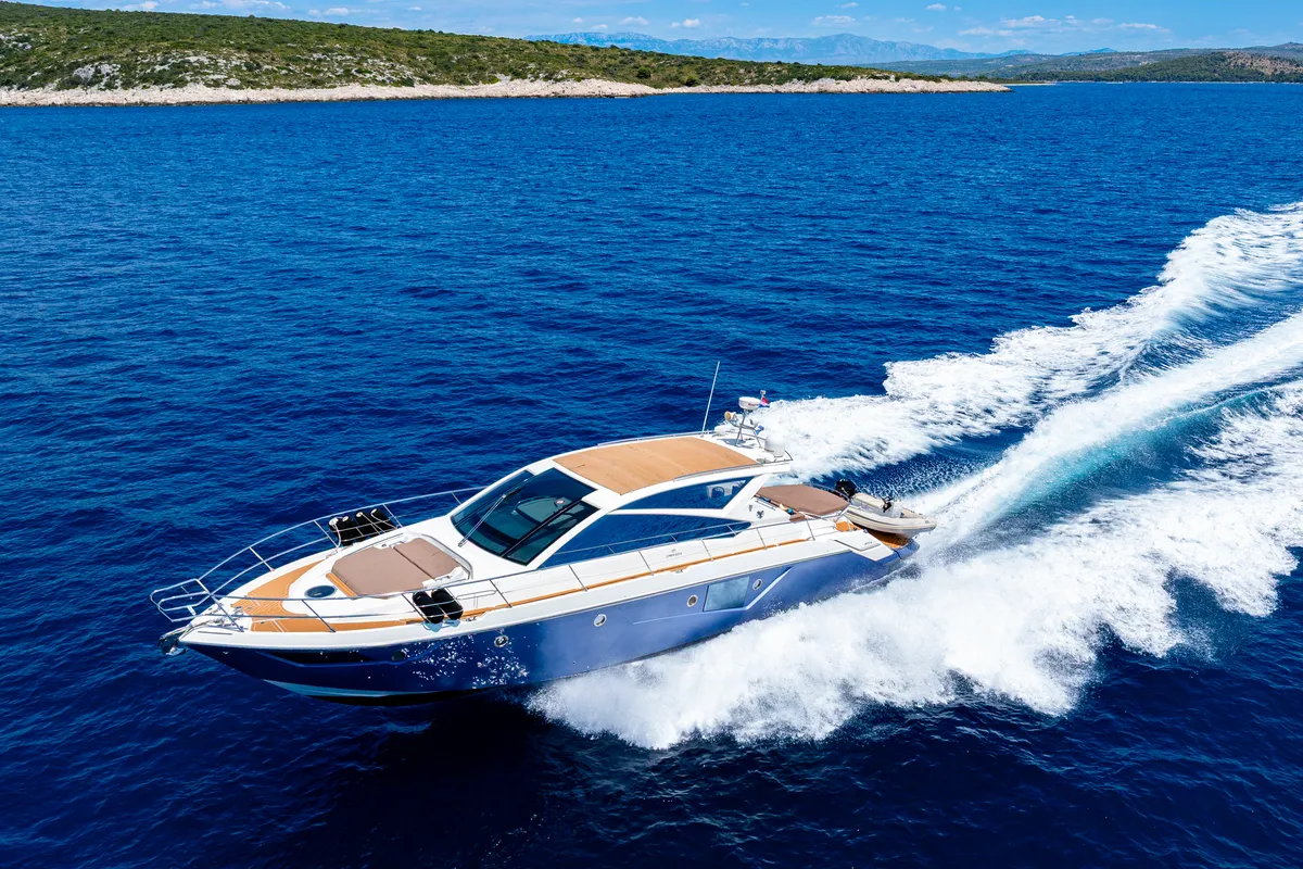 Darling Barbara, a Cranchi 56 ST motor yacht at Općina Milna, Croatia