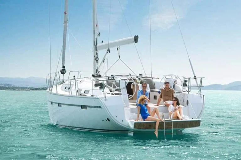 Exterior view of Vitabella 5, a Bavaria Cruiser 51 sailboat at es Jonquet, Spain