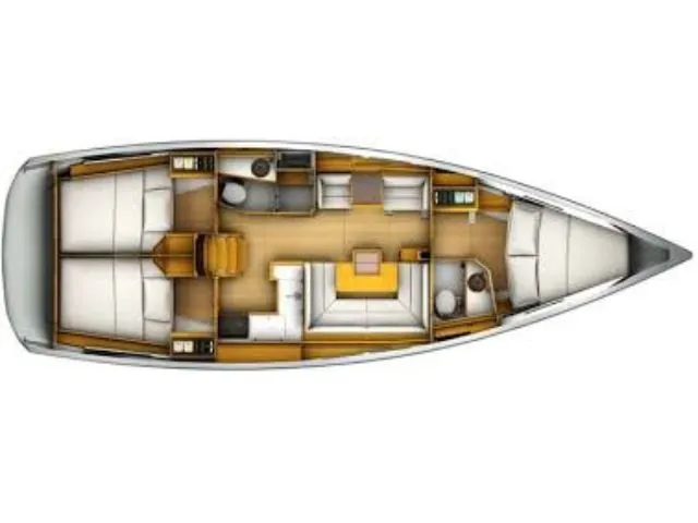 Floor plan of SO409-15L, a Jeanneau Sun Odyssey 409 sailboat at Municipal Unit of Lefkada, Greece