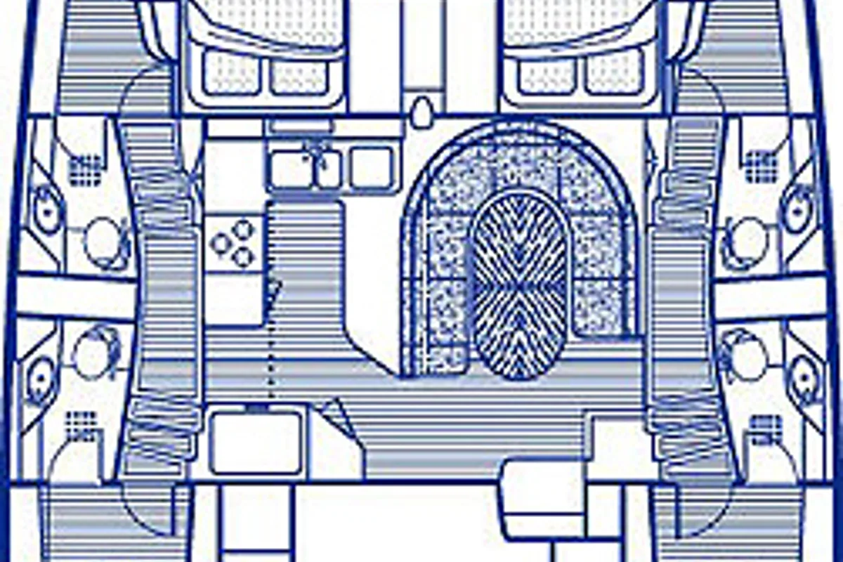 Floor plan of Marina, a Leopard 45 catamaran at Athens, Greece