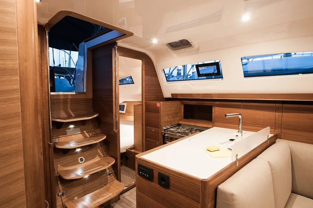 Galley of Baby Shark, a Elan Impression 40.1 sailboat at Zadar, Croatia