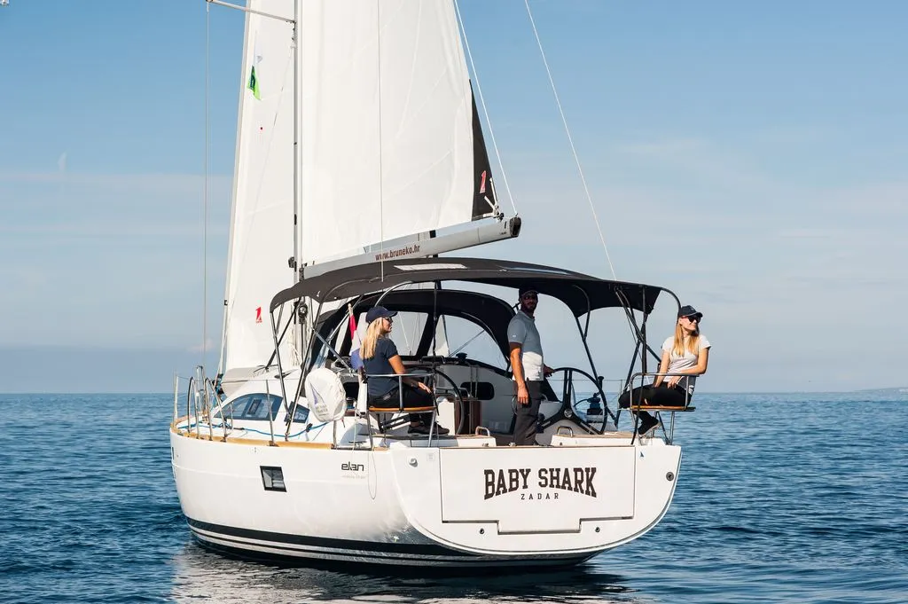 Exterior view of Baby Shark, a Elan Impression 40.1 sailboat at Zadar, Croatia