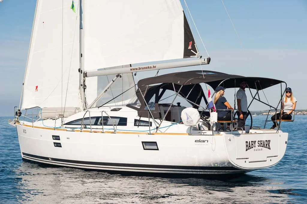 Exterior view of Baby Shark, a Elan Impression 40.1 sailboat at Zadar, Croatia