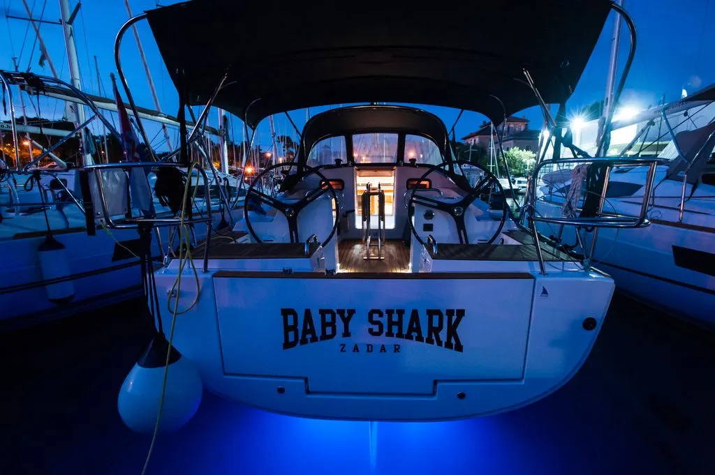 Exterior view of Baby Shark, a Elan Impression 40.1 sailboat at Zadar, Croatia