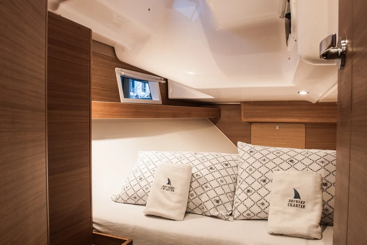 Cabin on Baby Shark, a Elan Impression 40.1 sailboat at Zadar, Croatia