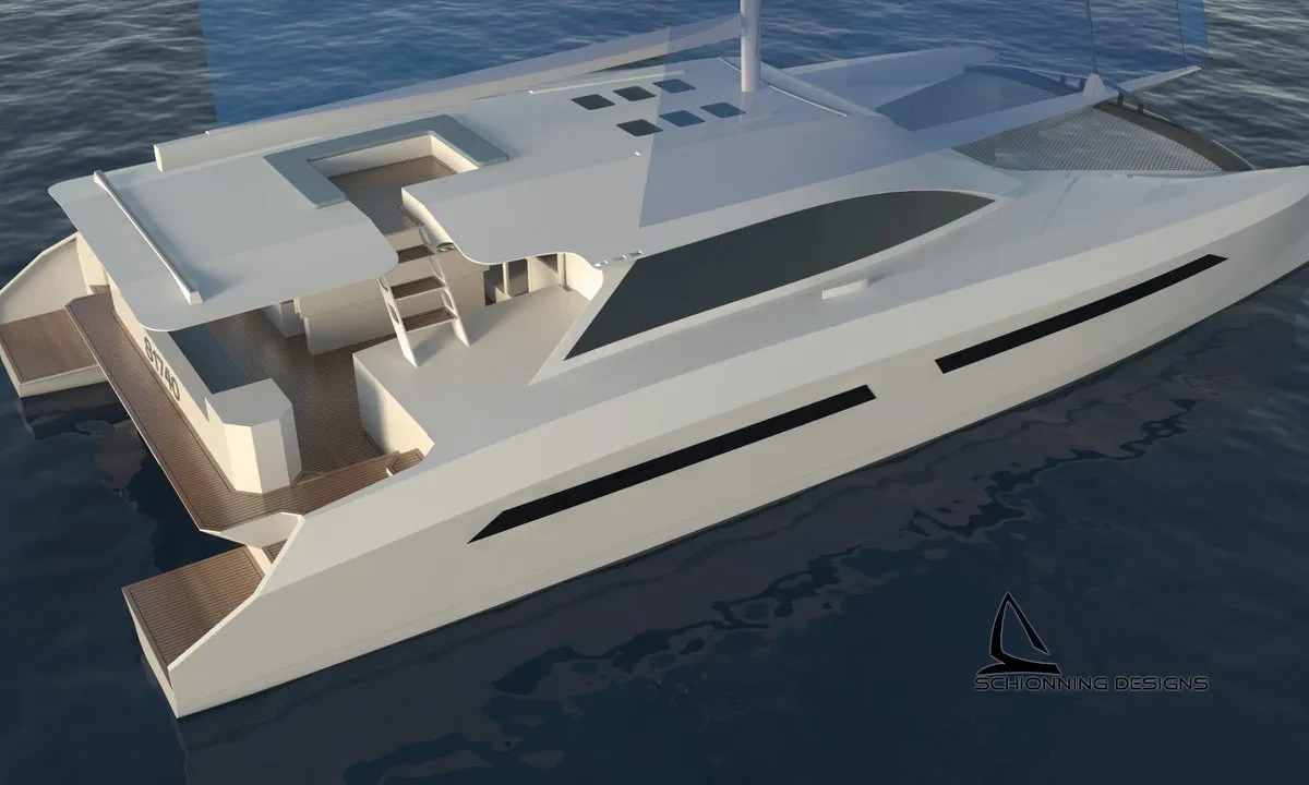 Exterior view of No Name, a Armor Boats Solitaire 1740 catamaran at Athens, Greece
