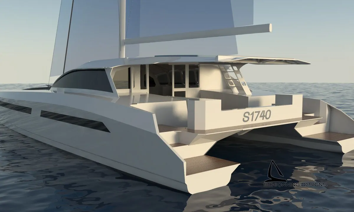 Exterior view of No Name, a Armor Boats Solitaire 1740 catamaran at Athens, Greece