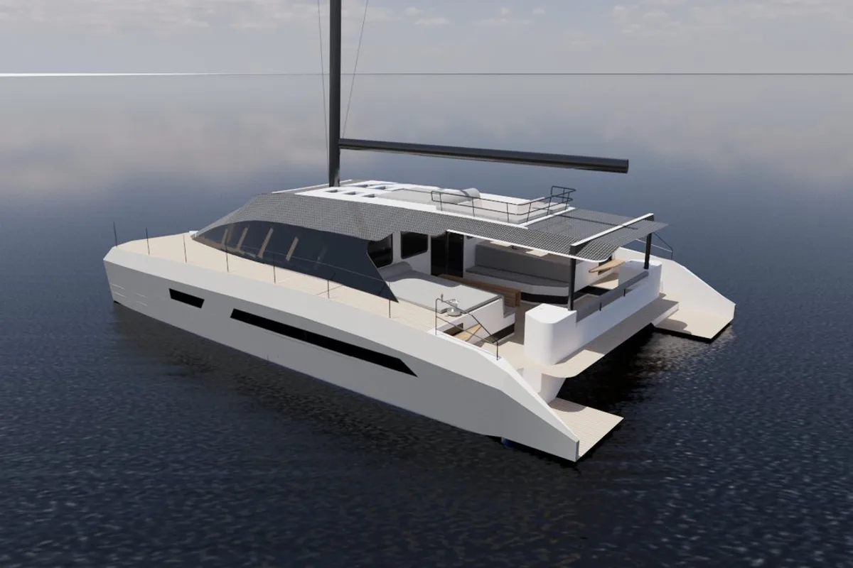 Exterior view of No Name, a Armor Boats Solitaire 1740 catamaran at Athens, Greece