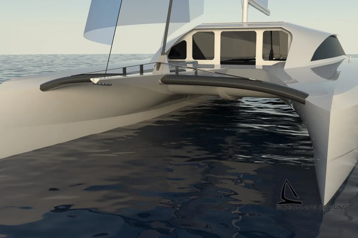 Exterior view of No Name, a Armor Boats Solitaire 1740 catamaran at Athens, Greece