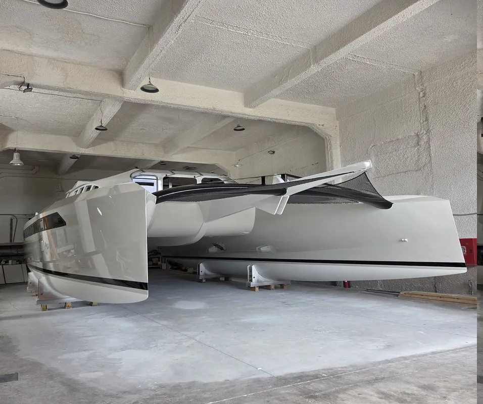 Exterior view of No Name, a Armor Boats Solitaire 1740 catamaran at Athens, Greece
