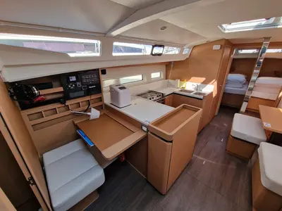 Galley of Vela, a Jeanneau Sun Odyssey 440 sailboat at Grad Biograd na Moru, Croatia