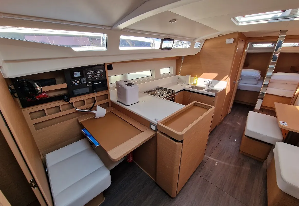 Galley of Vela, a Jeanneau Sun Odyssey 440 sailboat at Grad Biograd na Moru, Croatia