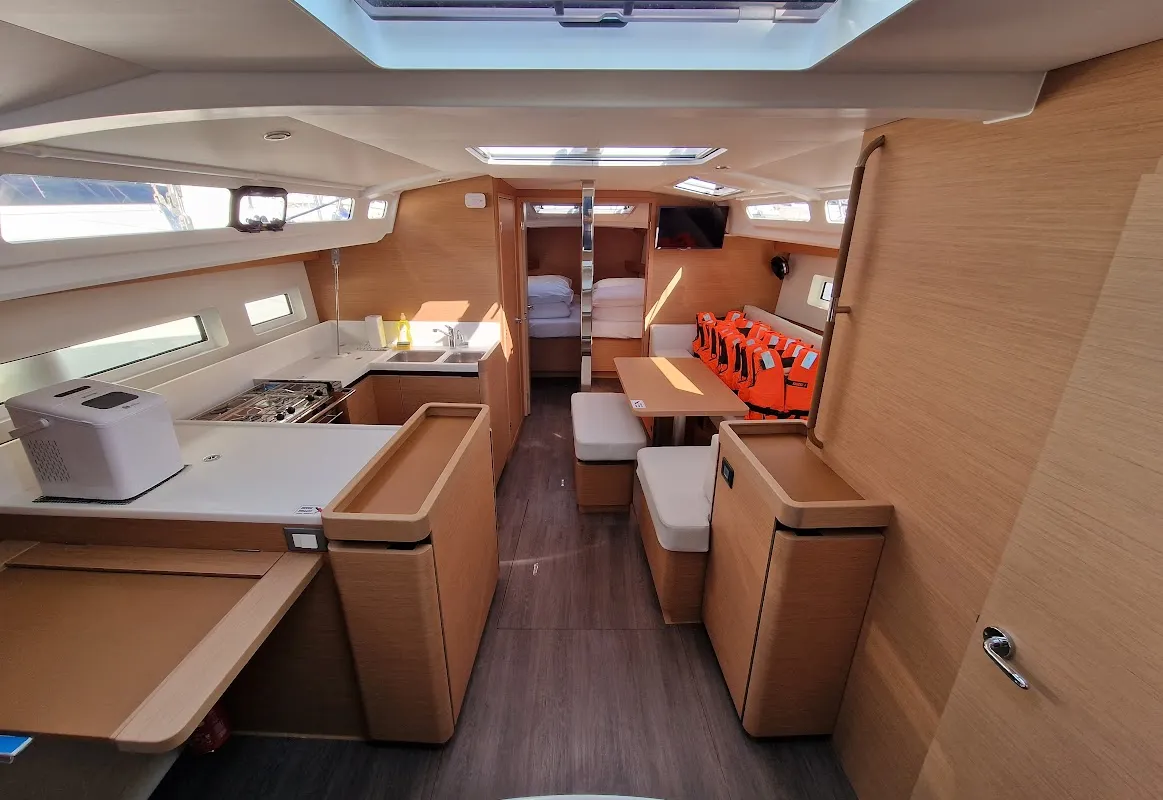 Salon of Vela, a Jeanneau Sun Odyssey 440 sailboat at Grad Biograd na Moru, Croatia
