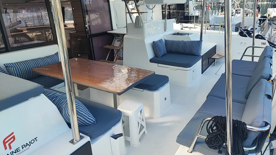 Reina, a Fountaine Pajot Astrea 42 catamaran at Fethiye, Turkey