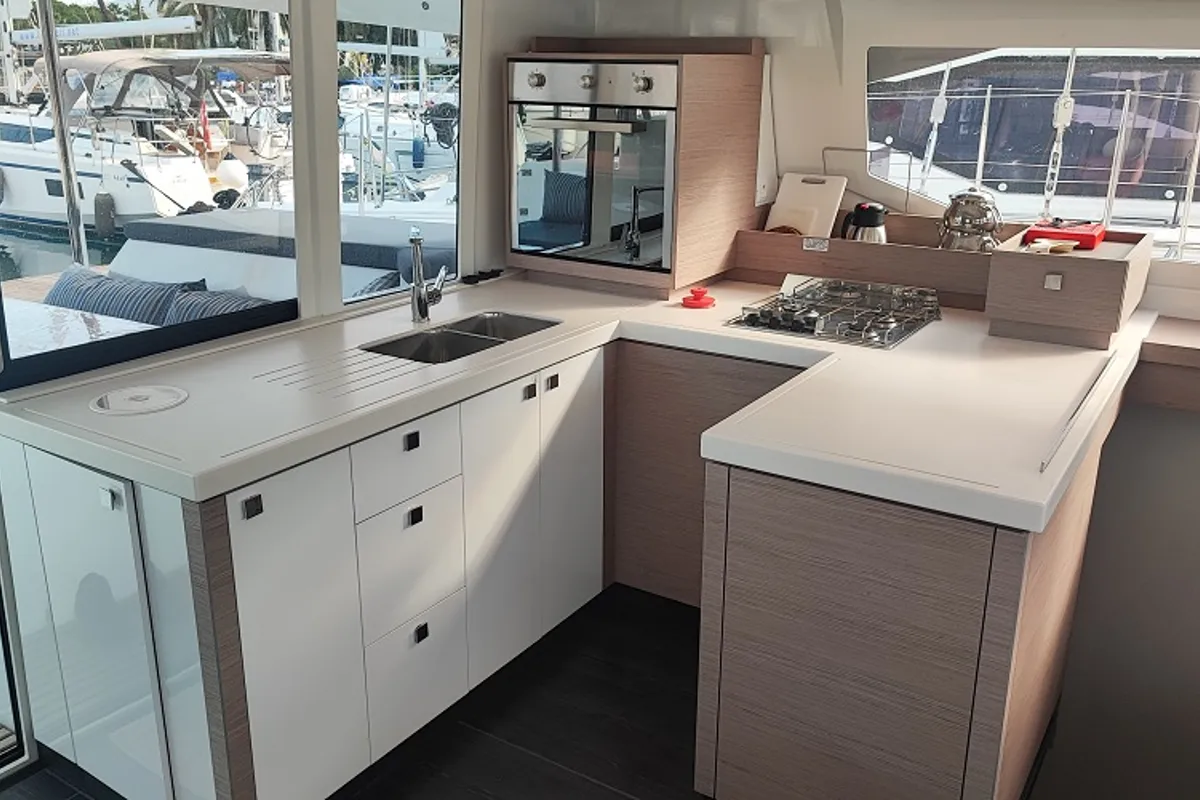 Reina, a Fountaine Pajot Astrea 42 catamaran at Fethiye, Turkey