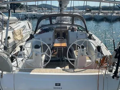 Cockpit of Easy Eleven, a Bavaria Cruiser 40 S sailboat at Split, Croatia