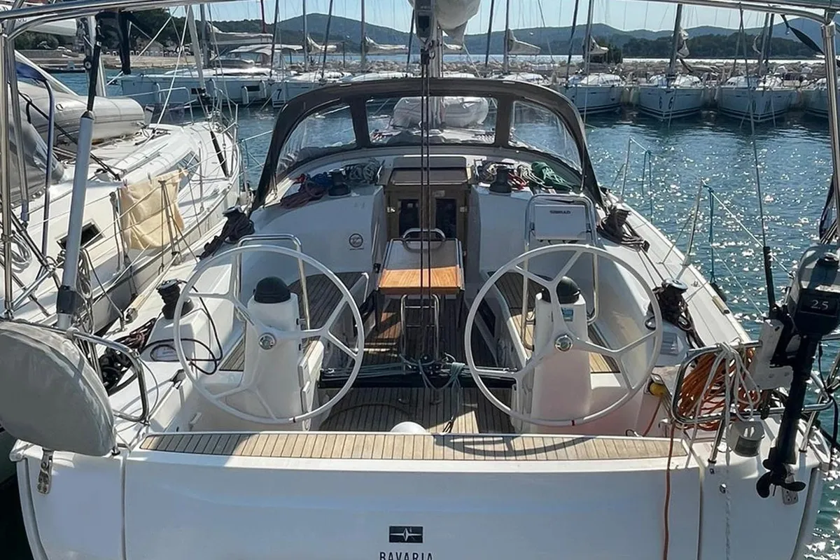 Cockpit of Easy Eleven, a Bavaria Cruiser 40 S sailboat at Split, Croatia