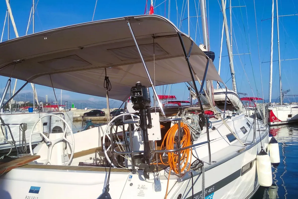 Exterior view of Easy Eleven, a Bavaria Cruiser 40 S sailboat at Split, Croatia